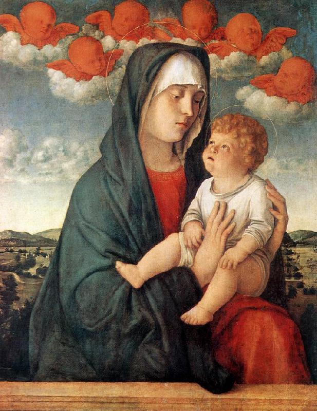 BELLINI, Giovanni Madonna of Red Angels tr France oil painting art